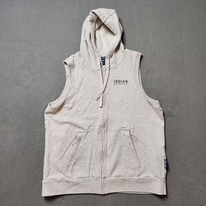 Indian Motorcycle Sleeveless Hoodie Sweatshirt Sz Large
